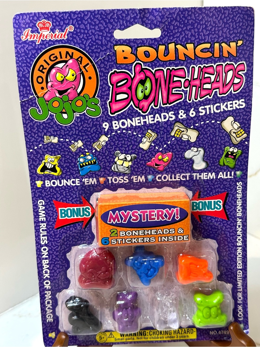 Vintage 1999 Imperial Jojo`s Bouncin Boneheads 9 Bone Heads NWT